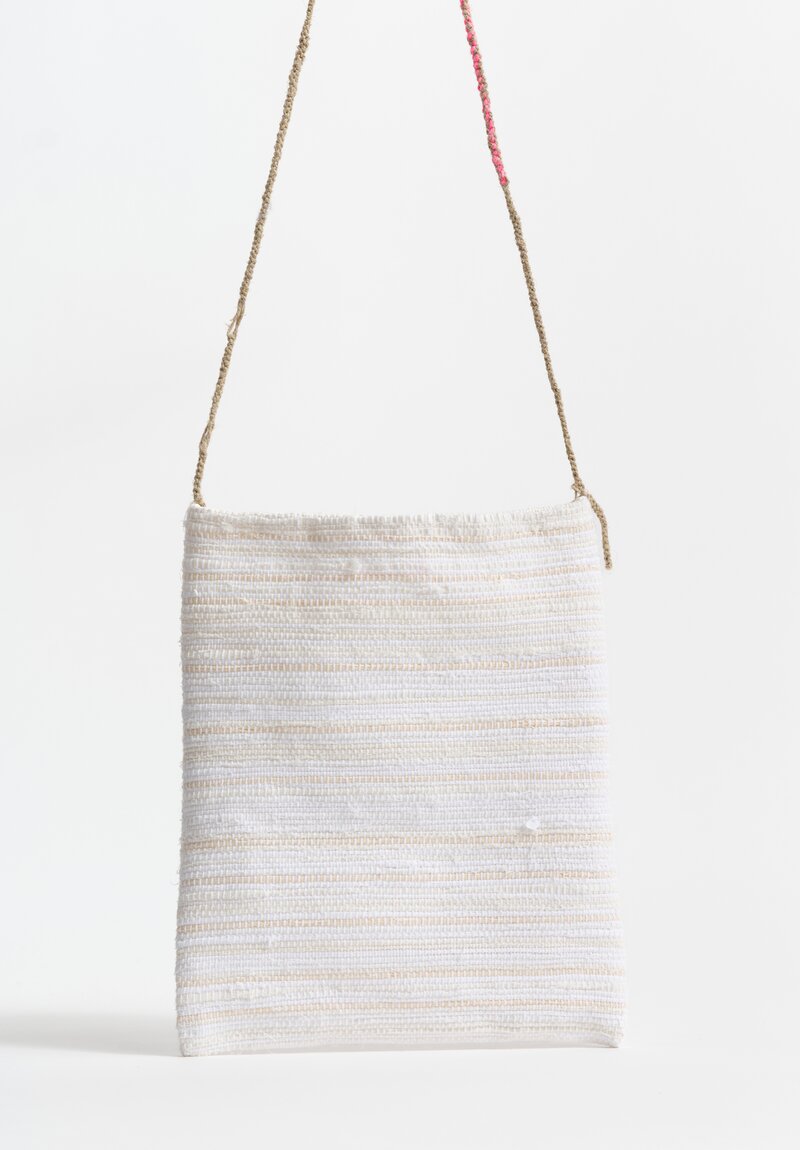 Daniela Gregis Washed Silk Cotton Reversible Anice Bag White & Natural