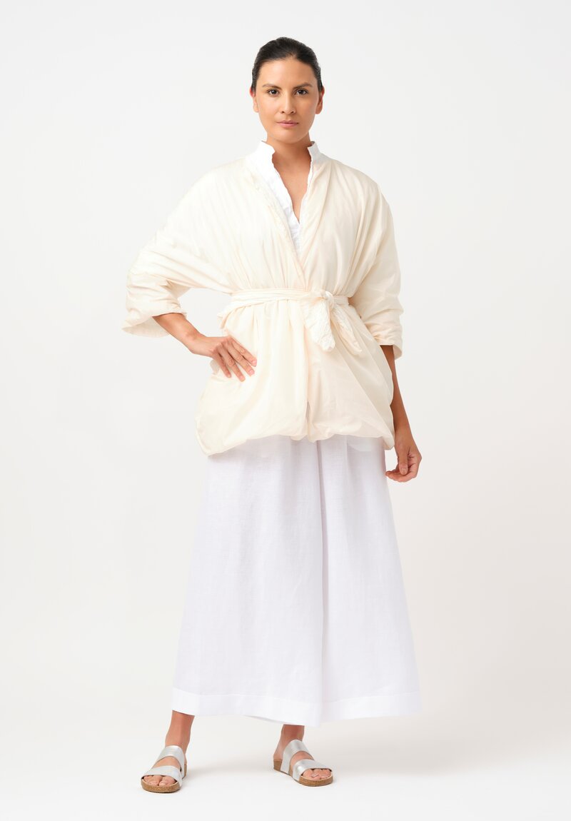 Daniela Gregis Reversible Washed Linen Spezia T-Jacket in Cream & White