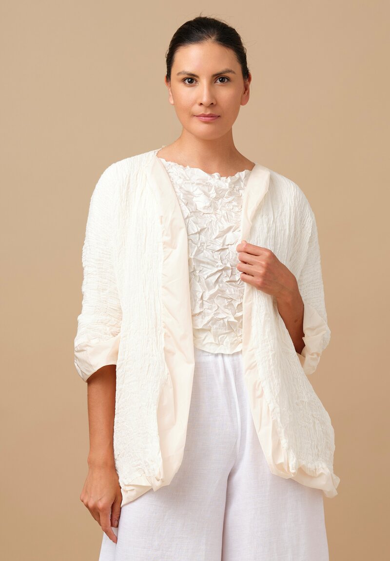 Daniela Gregis Reversible Washed Linen Spezia T-Jacket in Cream & White