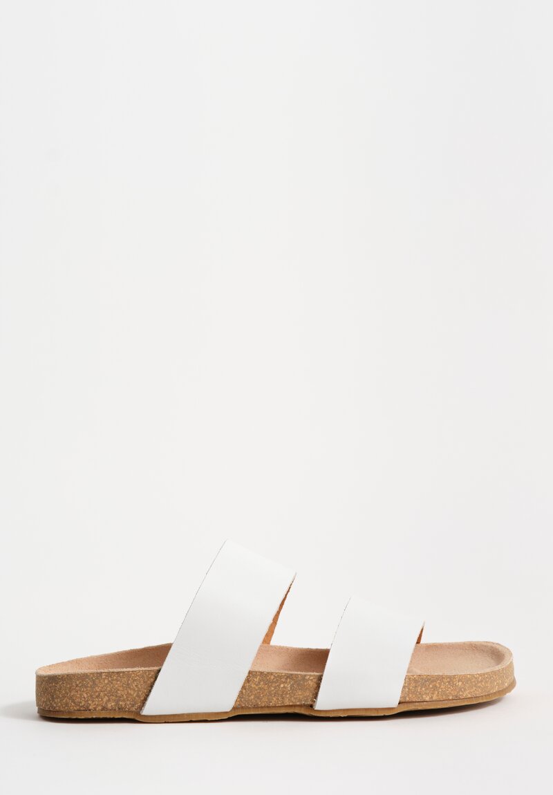 Daniela Gregis Leather Fascione Sandals in White