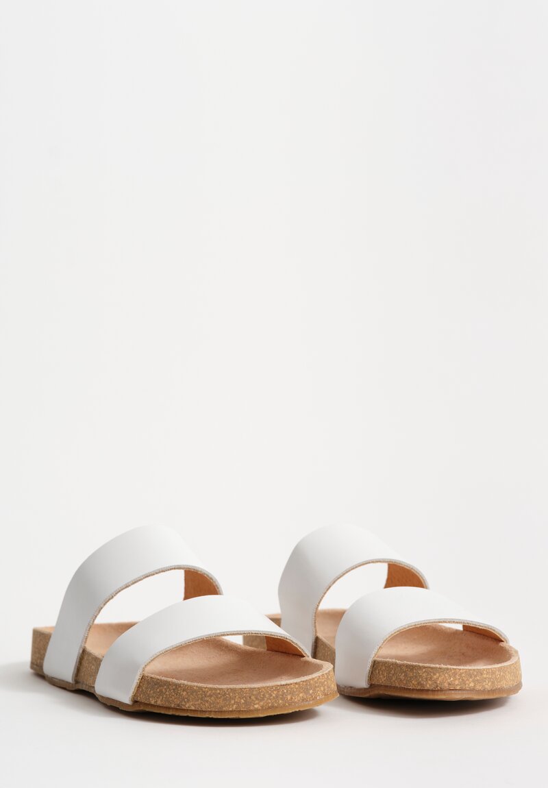 Daniela Gregis Leather Fascione Sandals in White