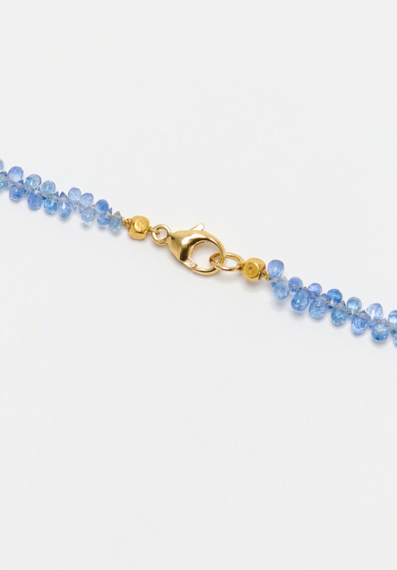 Greig Porter 18K Faceted Rounds and Aquamarine Droplet Necklace 19"