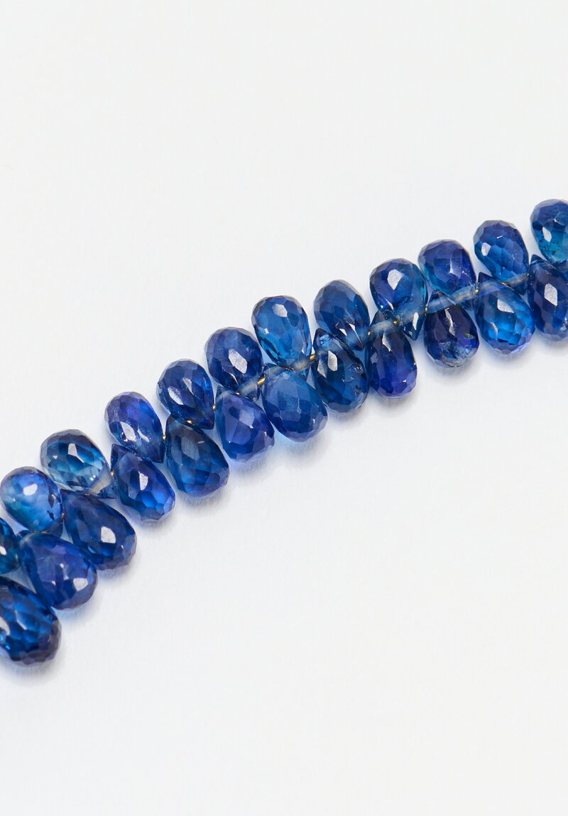 Greig Porter 18K Faceted Squares and Sapphire Droplet Necklace