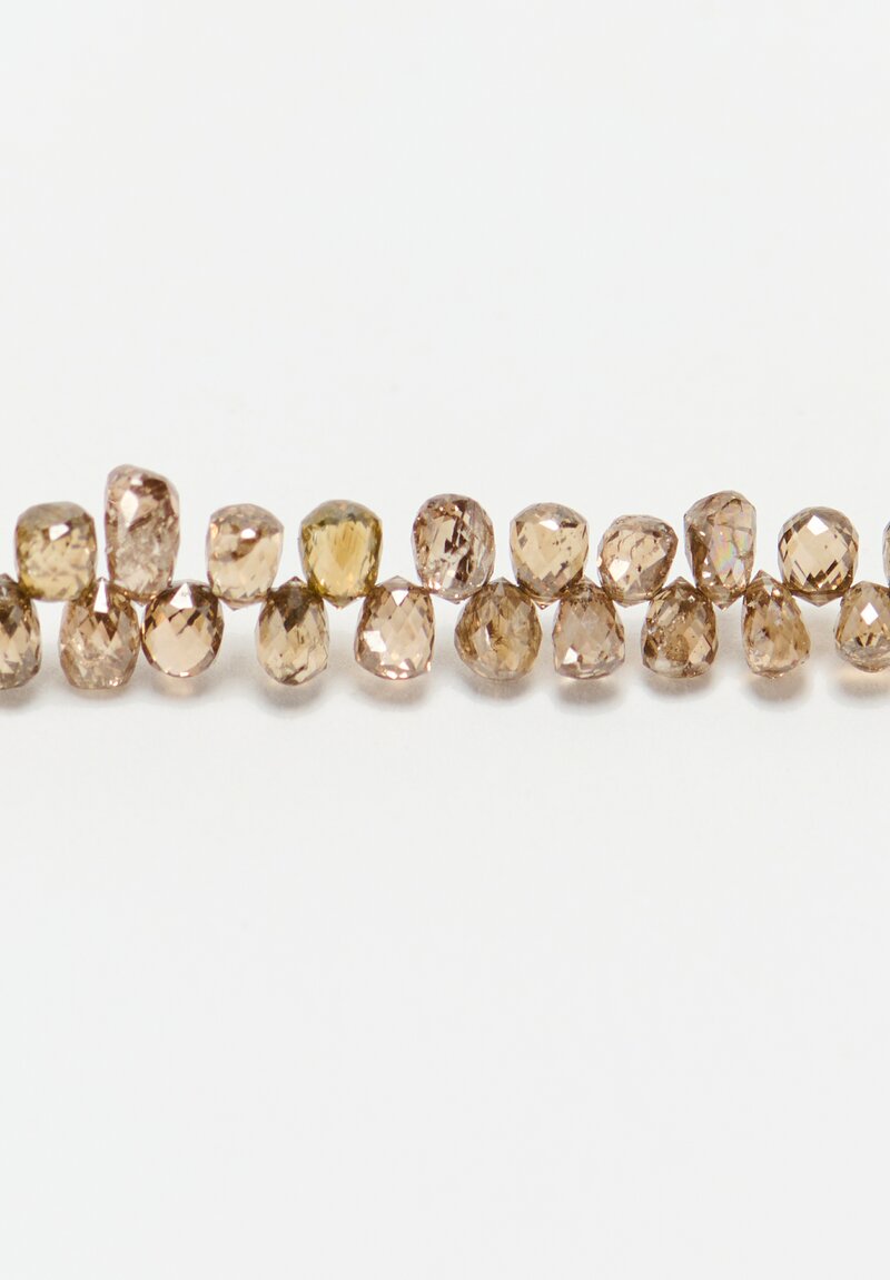 Greig Porter 18K Rounds, Cylinders & Champagne Diamond Droplet Necklace 19"