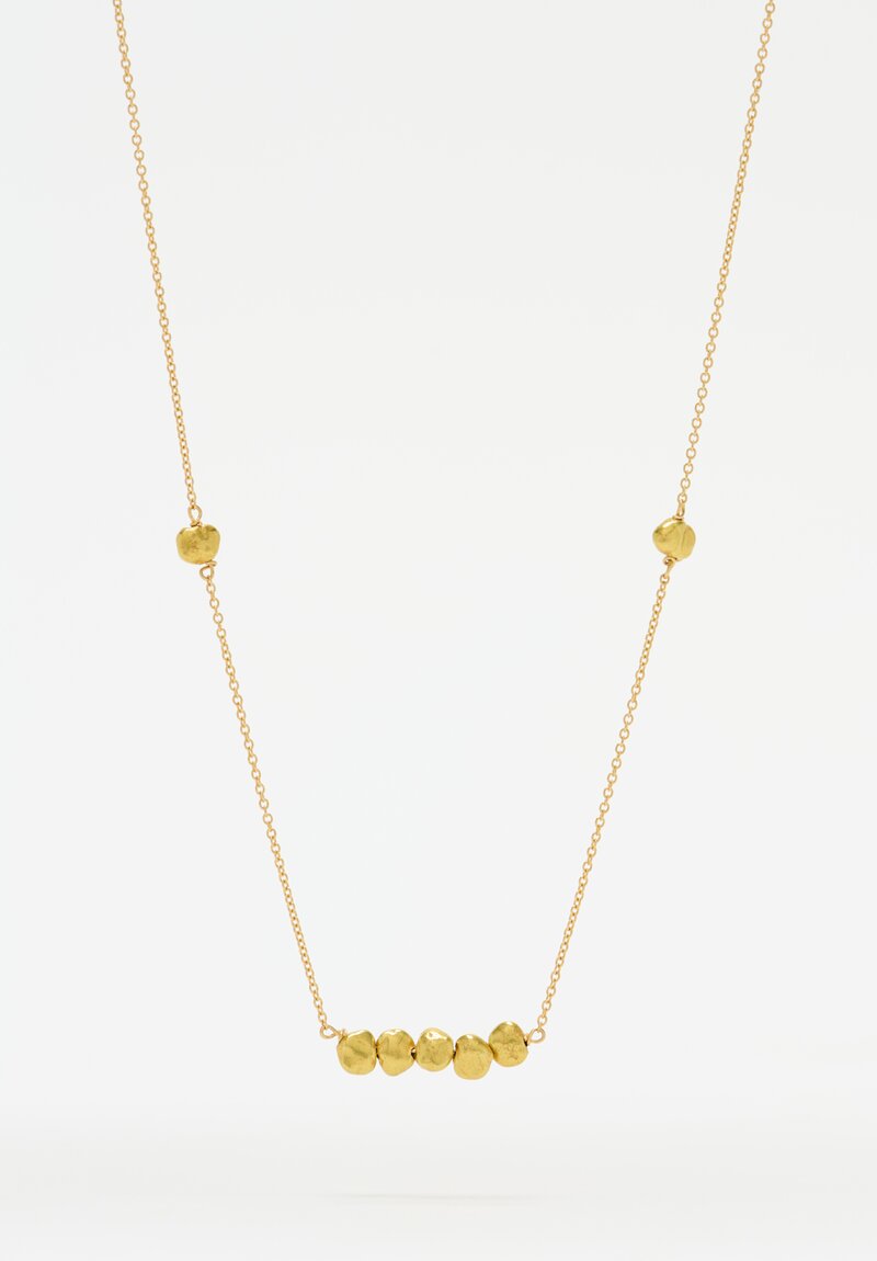 Greig Porter 18K Natural Smooth Gold Nugget Beaded Chain Necklace 19.25"