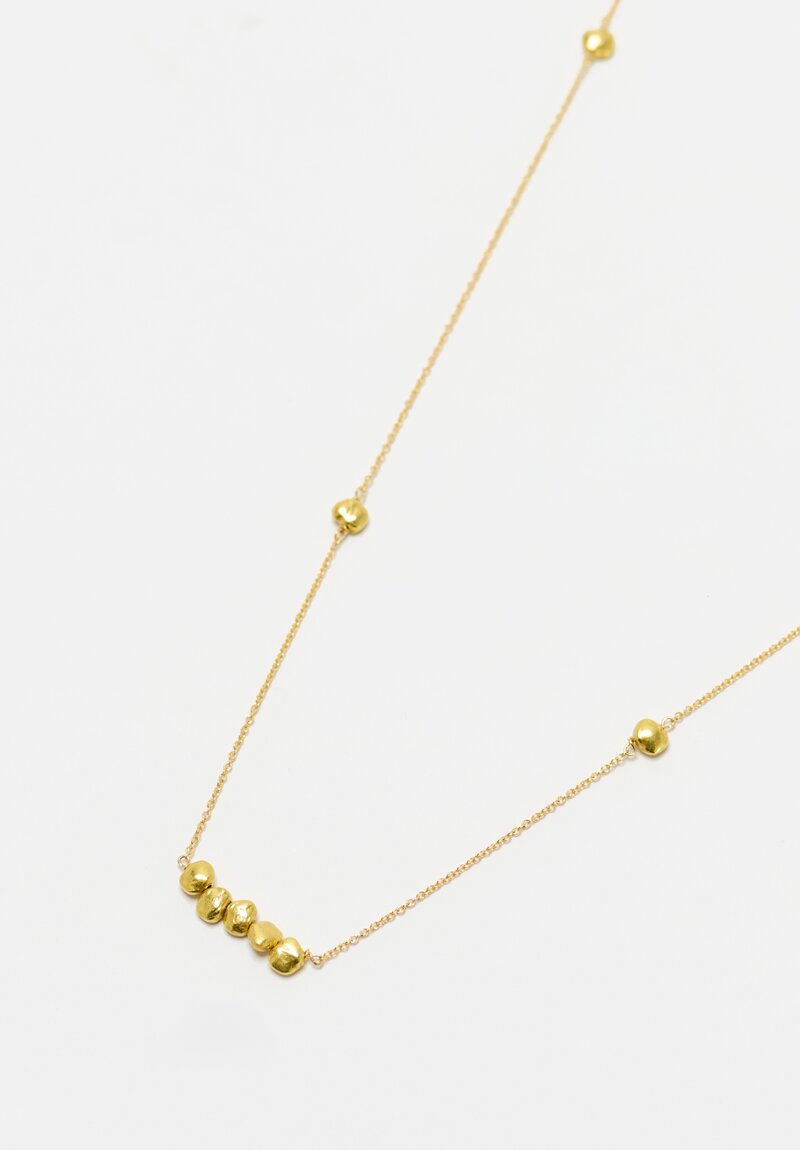 Greig Porter 18K Natural Smooth Gold Nugget Beaded Chain Necklace 19.25"