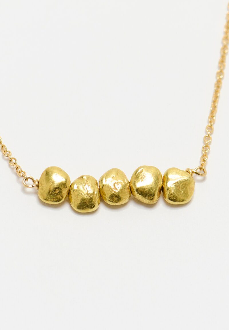 Greig Porter 18K Natural Smooth Gold Nugget Beaded Chain Necklace 19.25"
