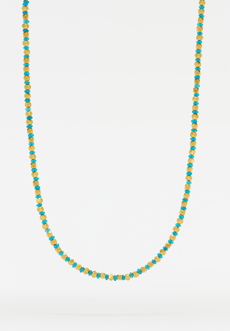 Greig Porter 18K Gold Polyhedron & Blue Apatite Necklace