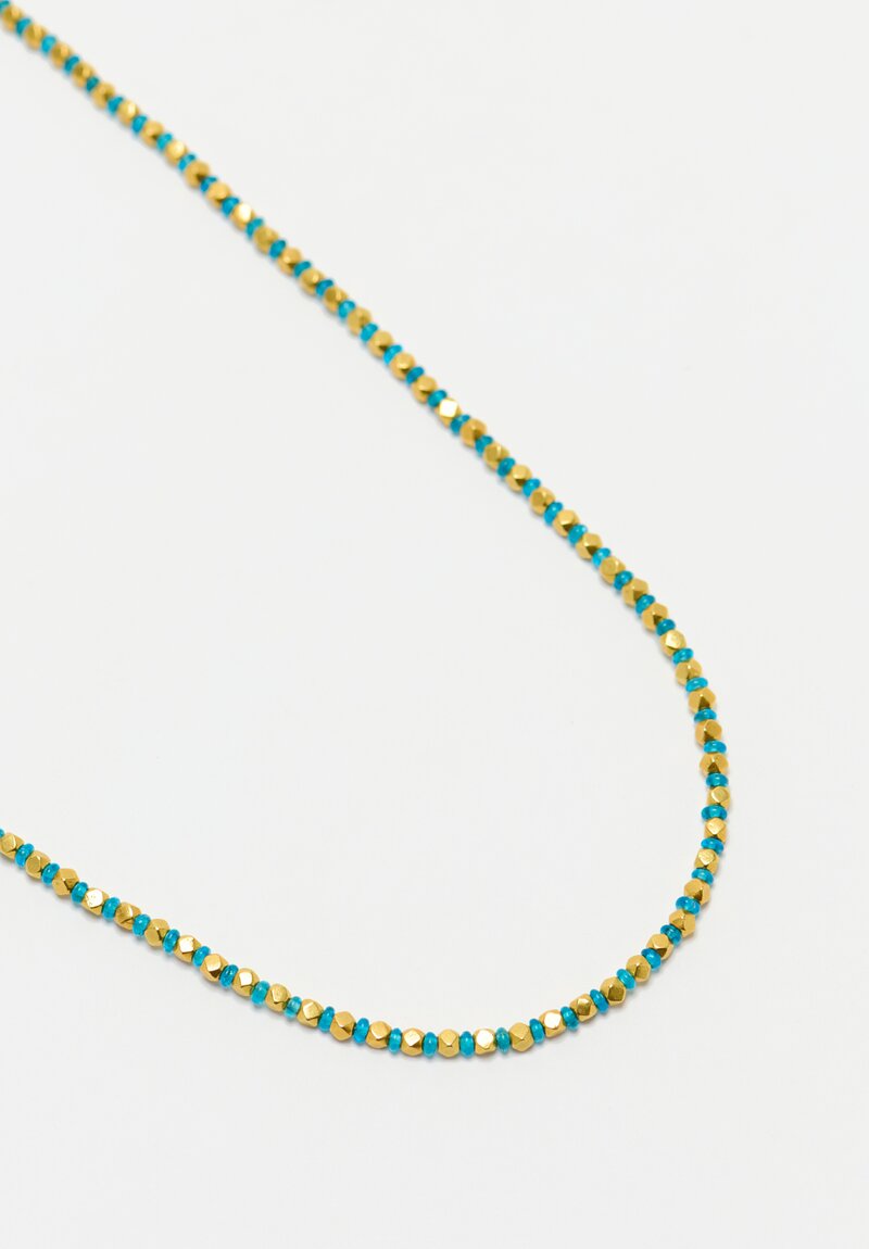 Greig Porter 18K Gold Polyhedron & Blue Apatite Necklace