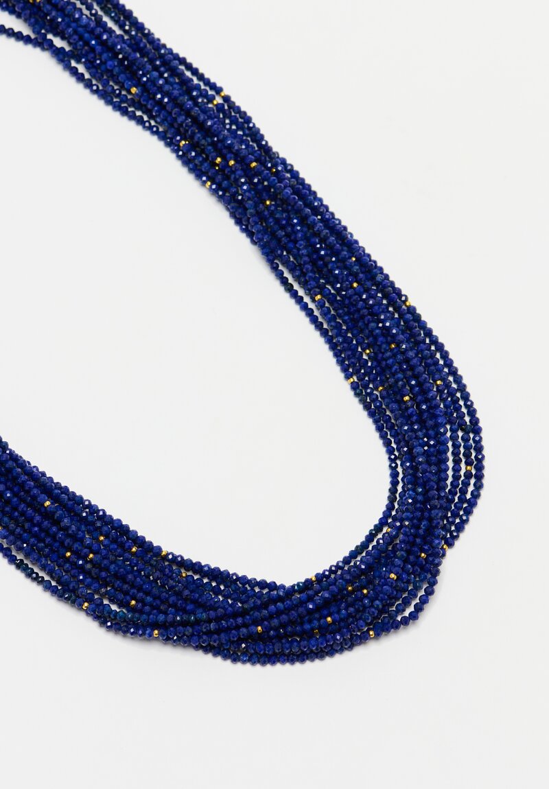 Greig Porter 18K Rounds & Faceted Lapis Lazuli 15-Strand Necklace 23.5"
