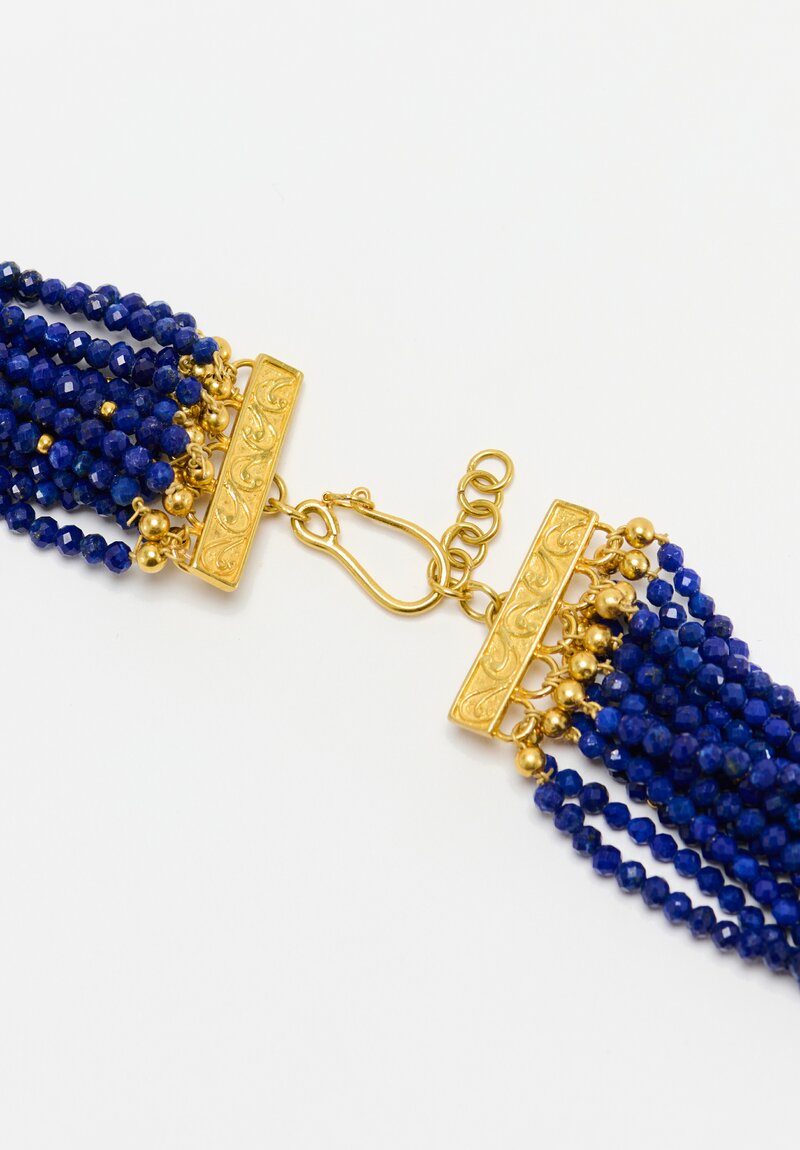 Greig Porter 18K Rounds & Faceted Lapis Lazuli 15-Strand Necklace 23.5"