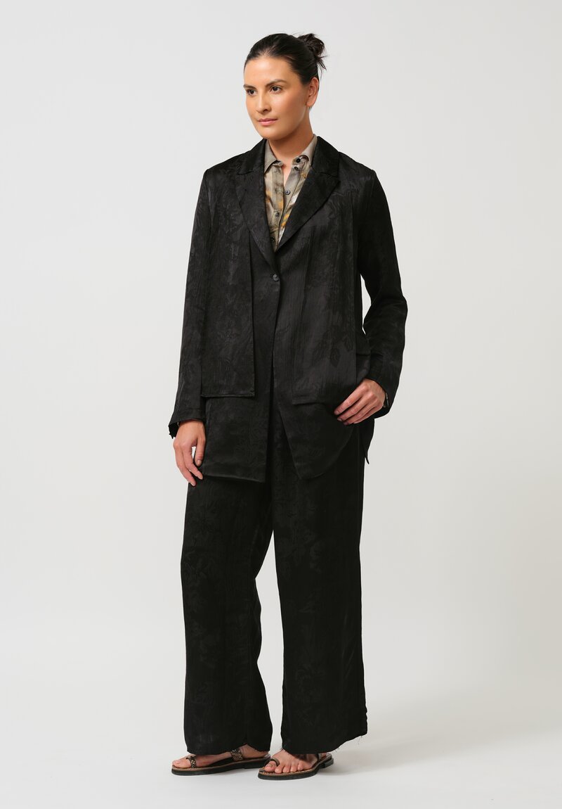 Masnada Jacquard Open-Back Duster Coat in Black