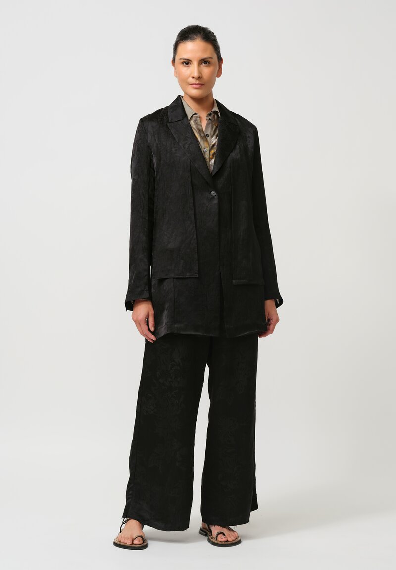 Masnada Jacquard Open-Back Duster Coat in Black