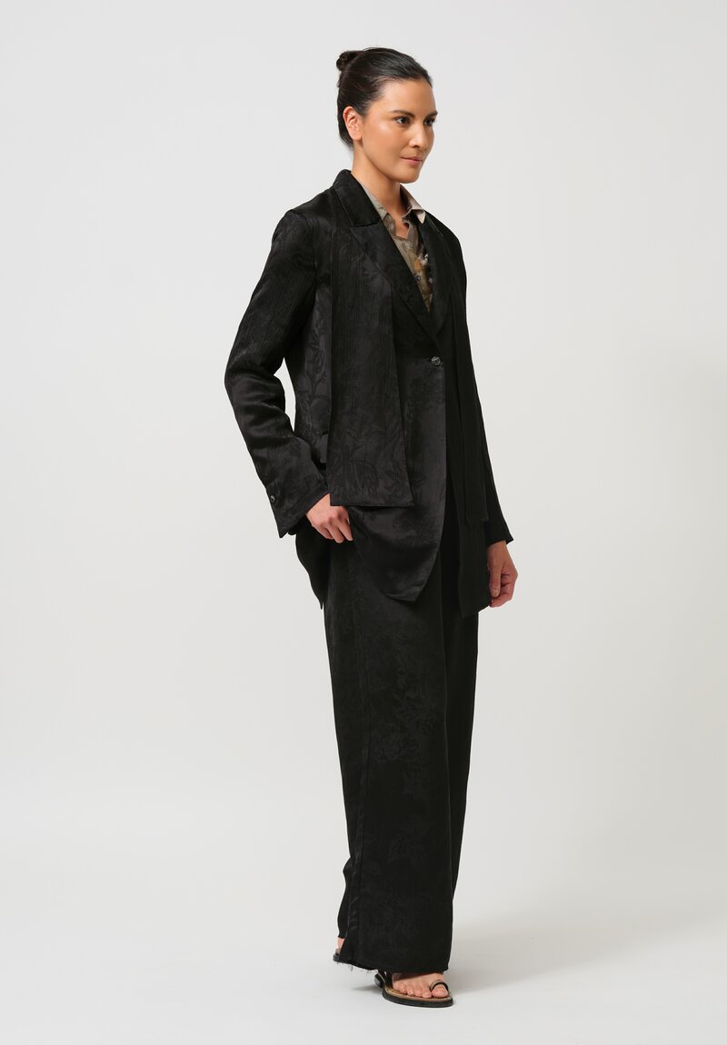 Masnada Jacquard Open-Back Duster Coat in Black