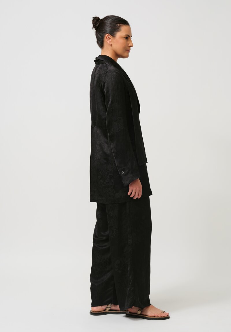 Masnada Jacquard Open-Back Duster Coat in Black