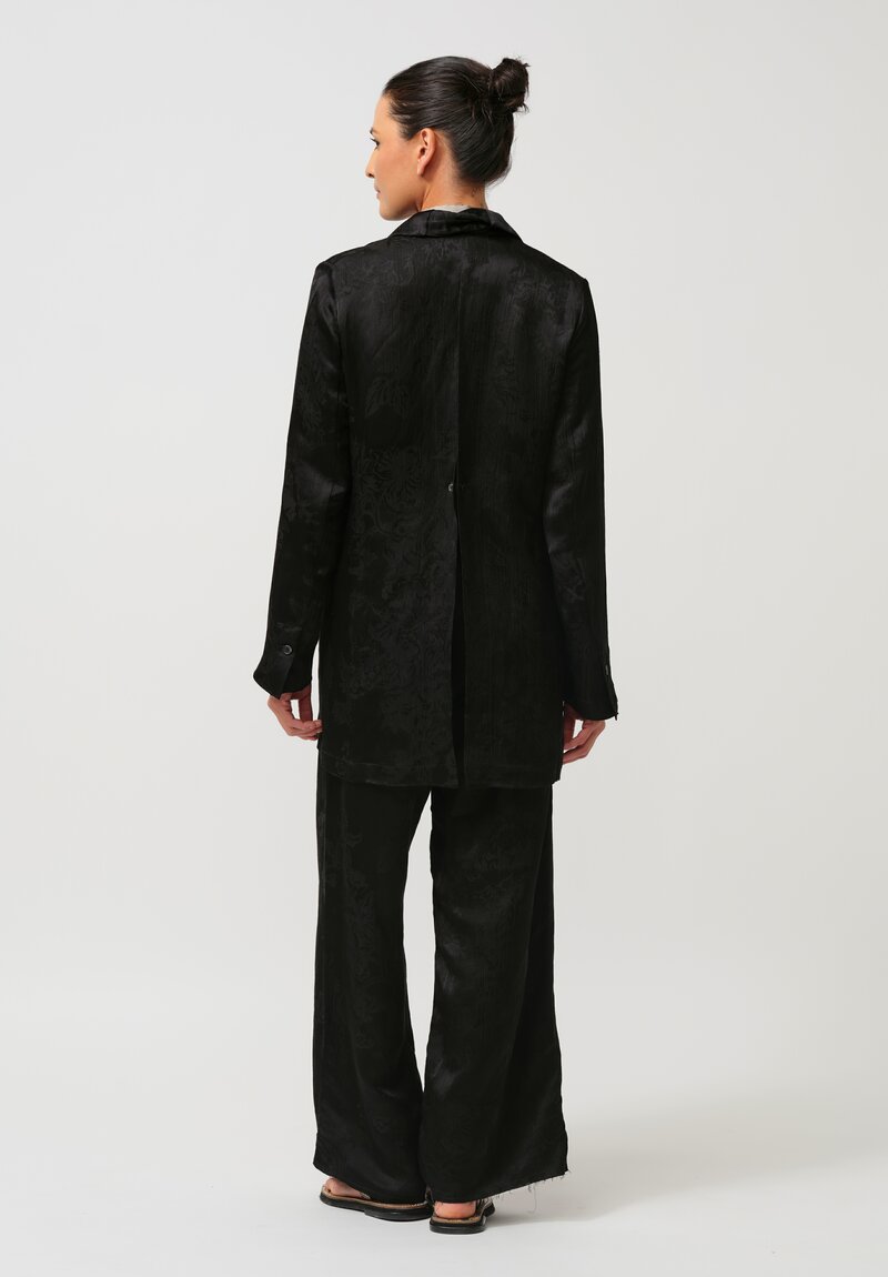Masnada Jacquard Open-Back Duster Coat in Black