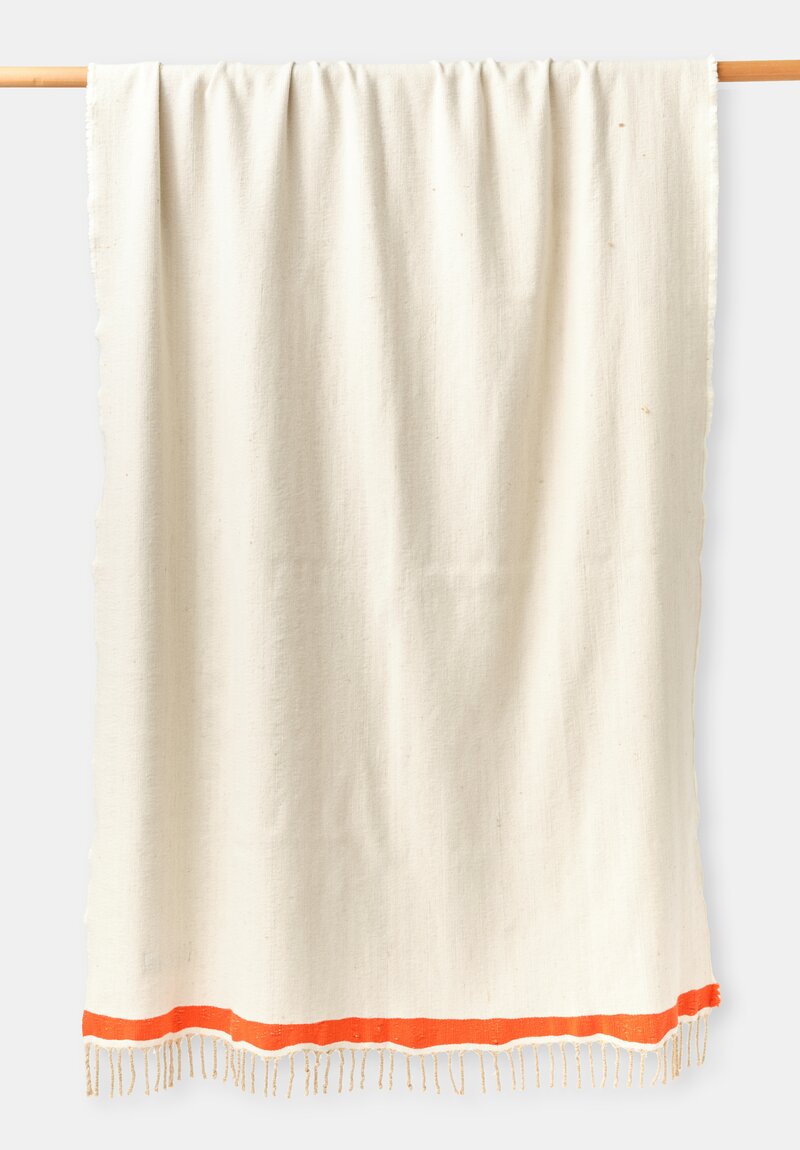 The House of Lyria Silk Blend Antigua Throw in Cream, Orange & Yellow