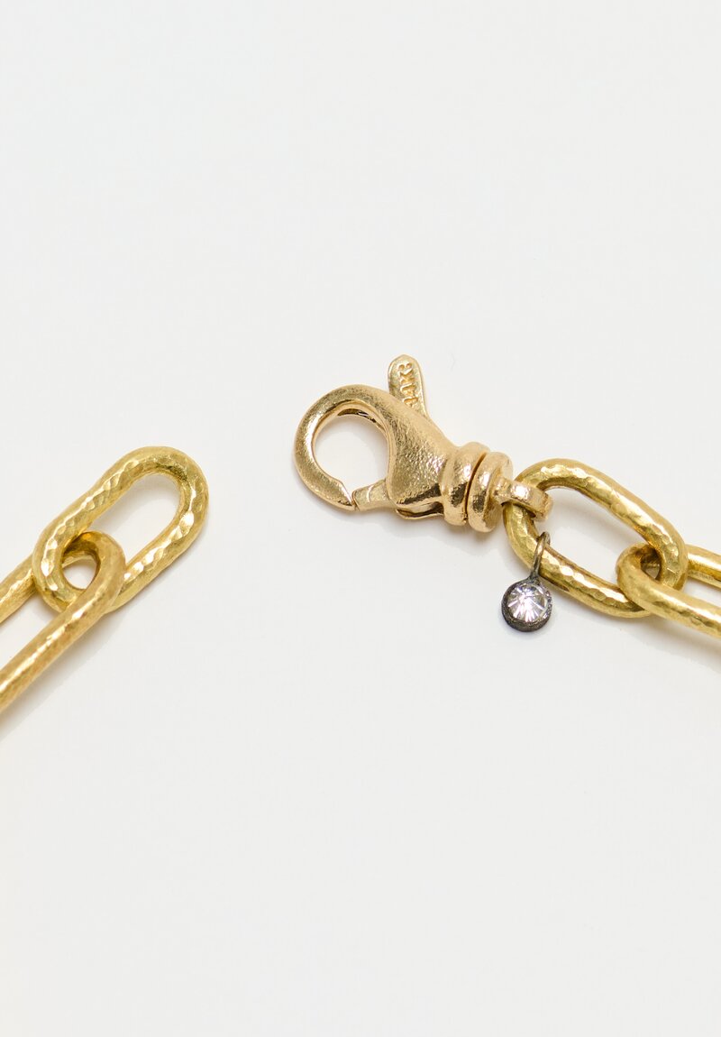 Tap by Todd Pownell 18k Oval Chain with 14k and Pave Set Diamond Bracelet