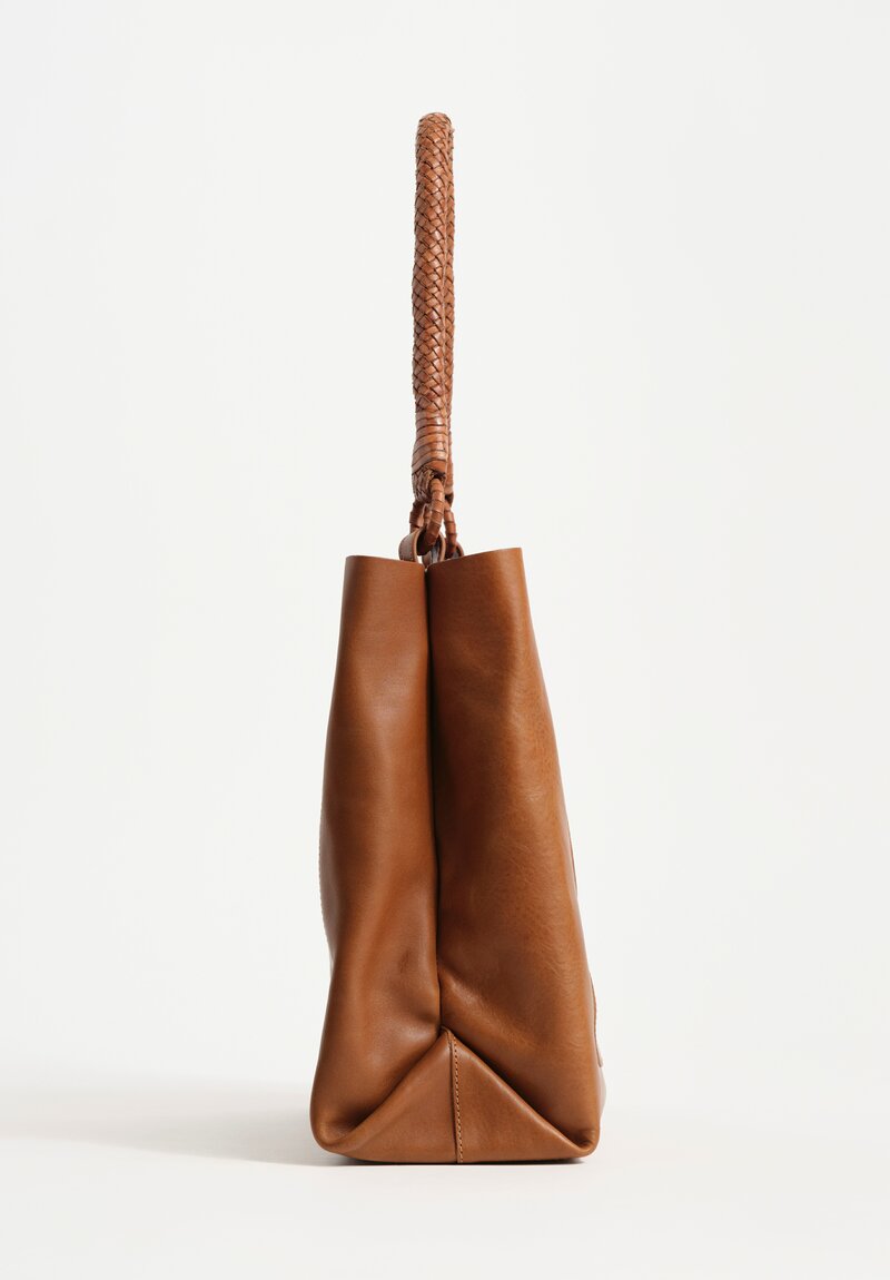 Massimo Palomba Calf Leather Calypso Selleria Tote in Dune Brown