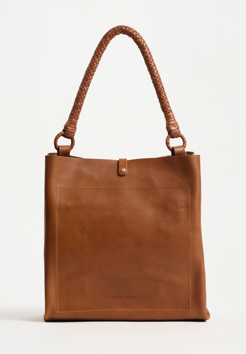 Massimo Palomba Calf Leather Calypso Selleria Tote in Dune Brown