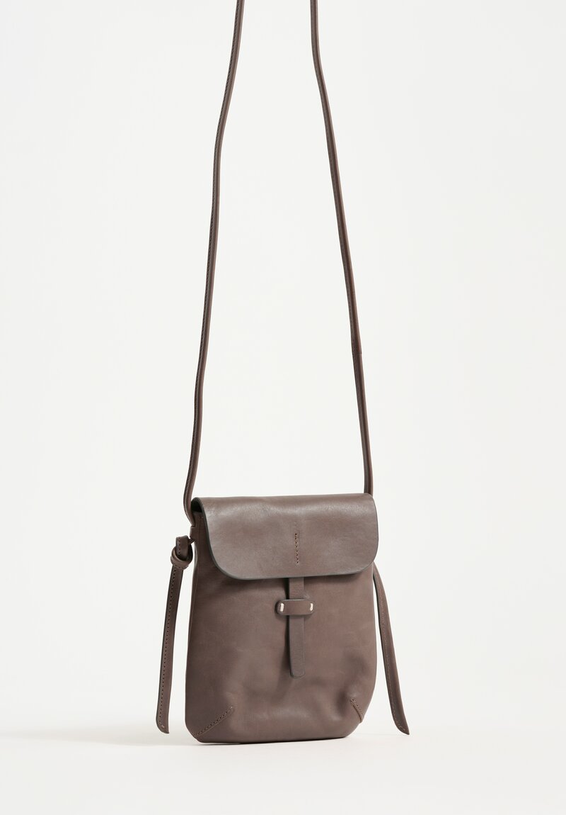 Massimo Palomba Calf Leather Myra Selleria Crossbody Bag in Smoke Grey