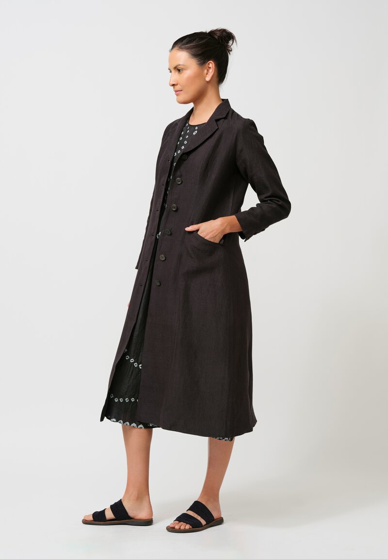 Maku Linen Sylvia Blazer Coat in Rich Indigo