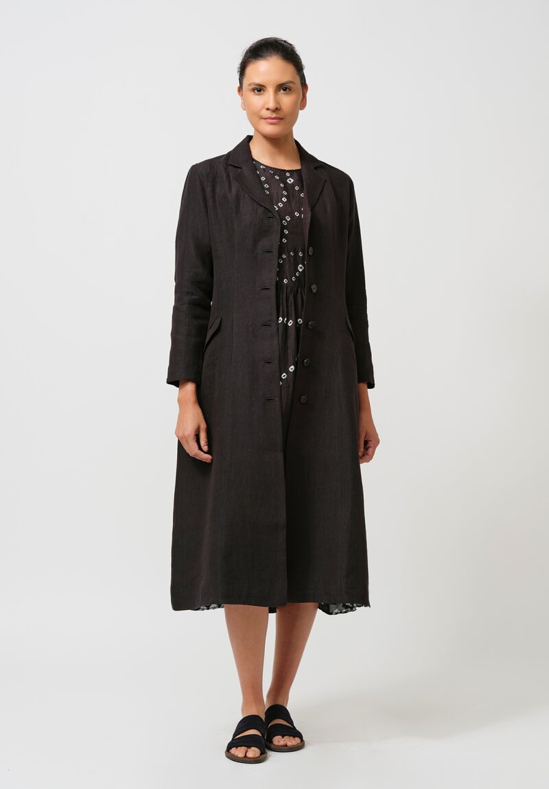 Maku Linen Sylvia Blazer Coat in Rich Indigo