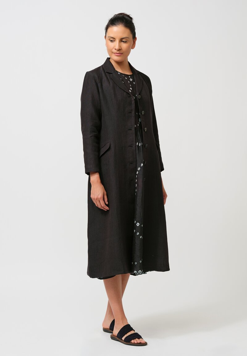 Maku Linen Sylvia Blazer Coat in Rich Indigo