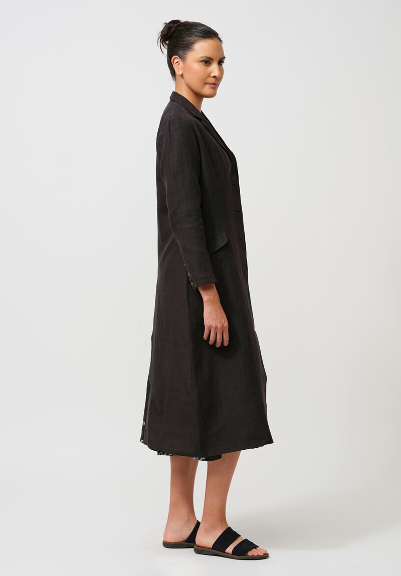 Maku Linen Sylvia Blazer Coat in Rich Indigo