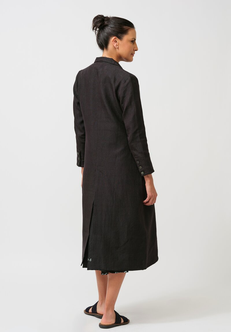 Maku Linen Sylvia Blazer Coat in Rich Indigo