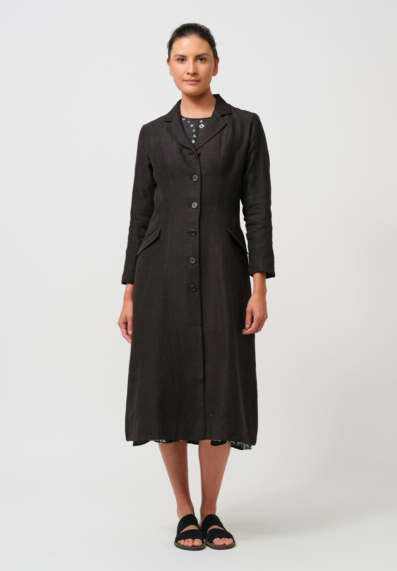 Maku Linen Sylvia Blazer Coat in Rich Indigo