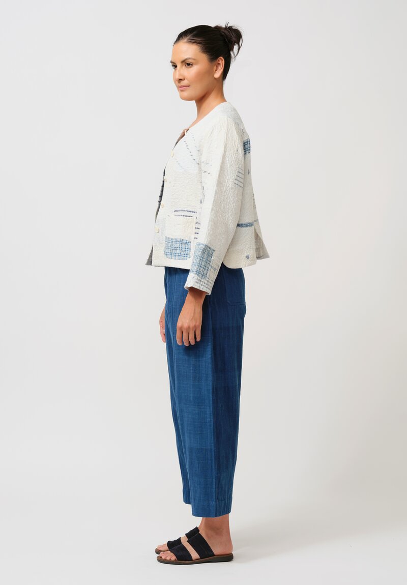 Maku Cotton Francois Princess Seam Pants in Indigo Blue