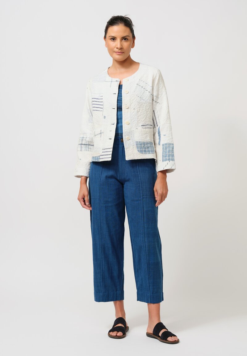 Maku Cotton Francois Princess Seam Pants in Indigo Blue