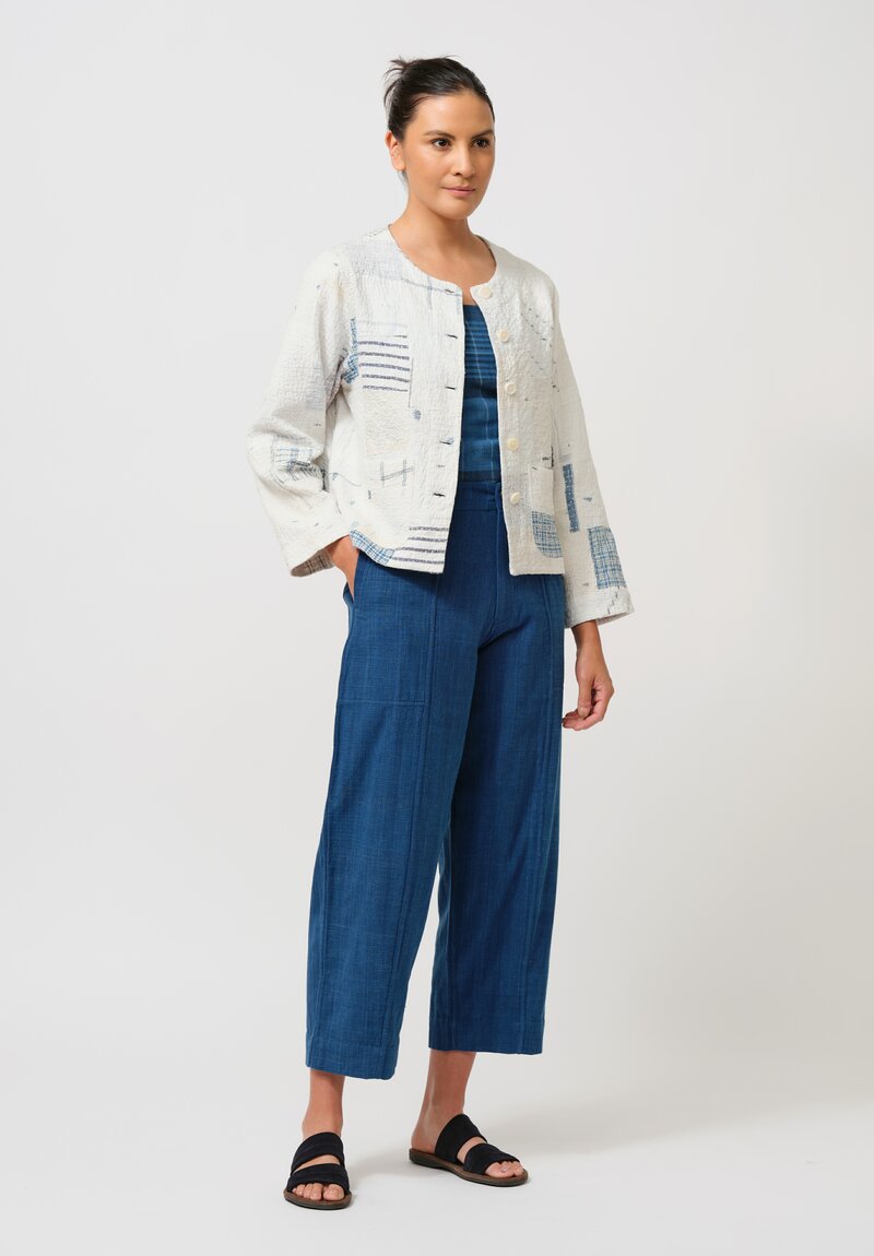 Maku Cotton Francois Princess Seam Pants in Indigo Blue