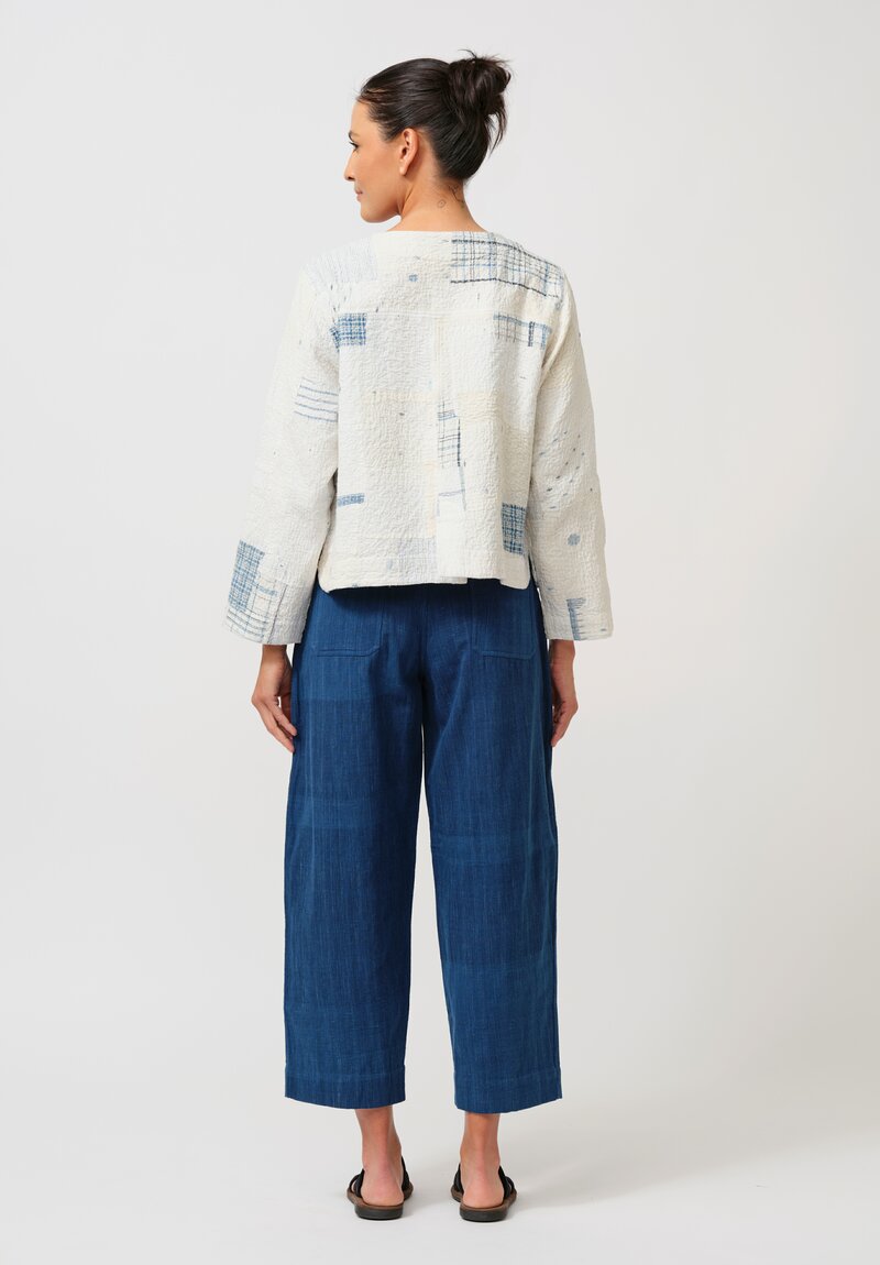 Maku Cotton Francois Princess Seam Pants in Indigo Blue