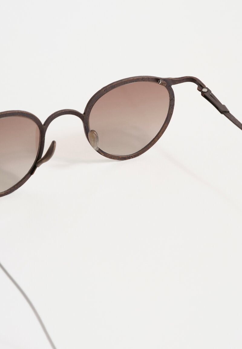 Ziggy Chen x Rigards Hammered Titanium Round Sunglasses Antique Bronze