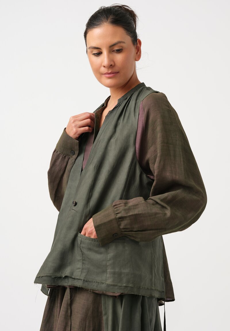 Ziggy Chen Silk Cotton Collaged Vest