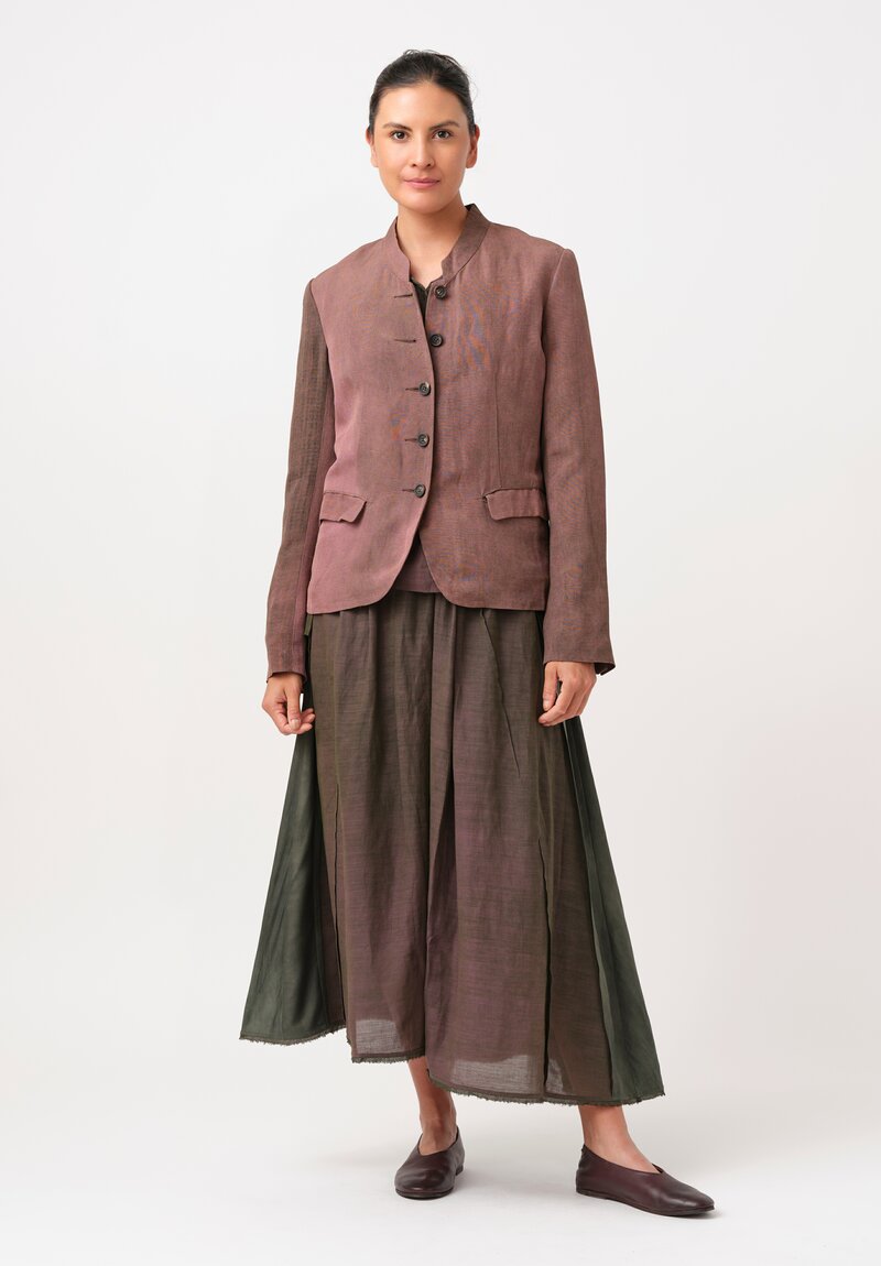Ziggy Chen Linen Blend Stand Collar Blazer Jacket