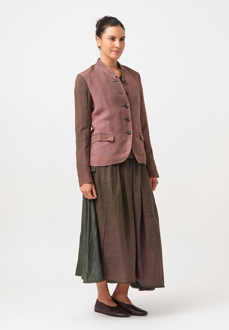 Ziggy Chen Linen Blend Stand Collar Blazer Jacket