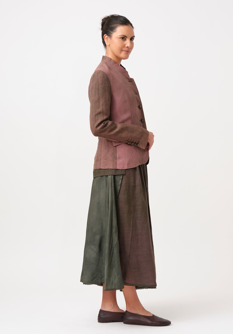 Ziggy Chen Linen Blend Stand Collar Blazer Jacket