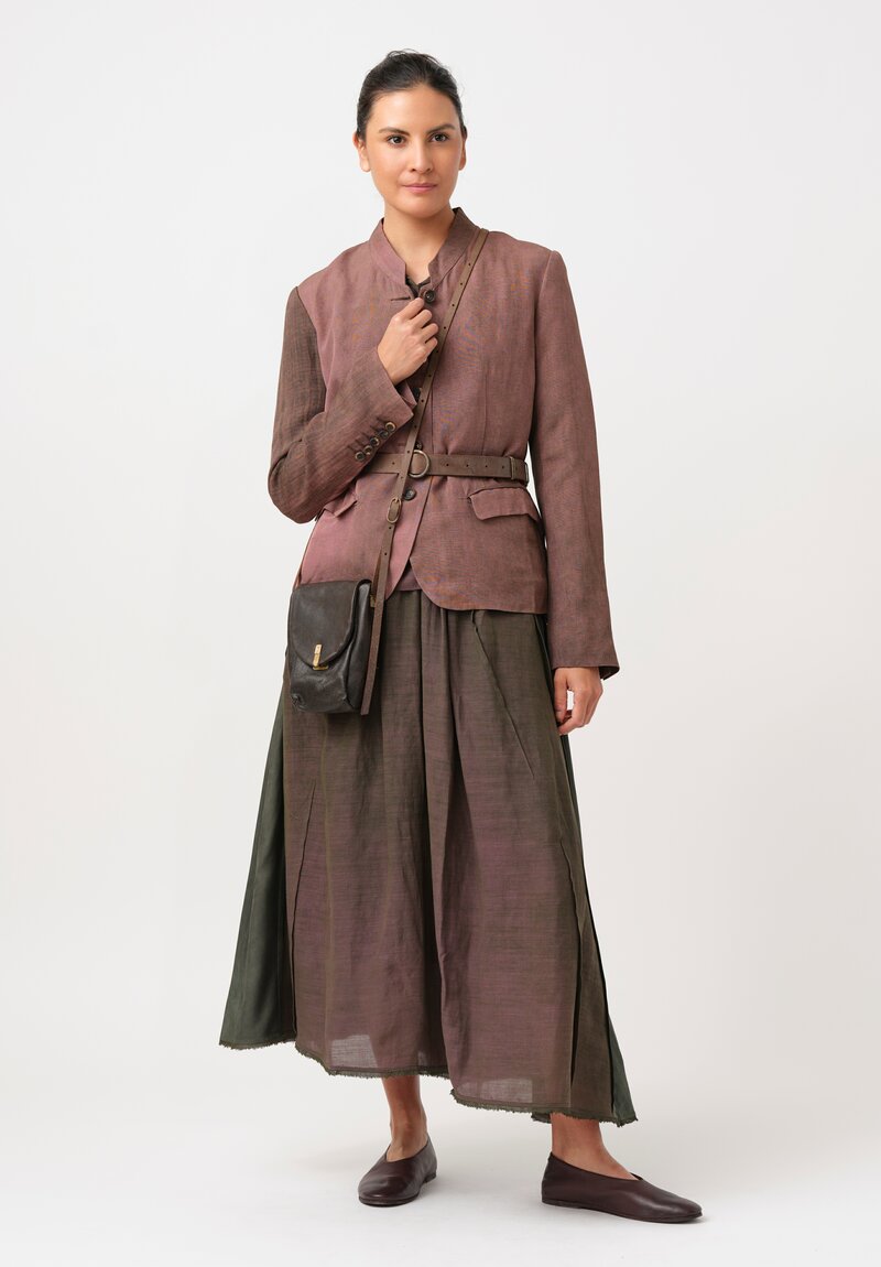 Ziggy Chen Linen Blend Stand Collar Blazer Jacket