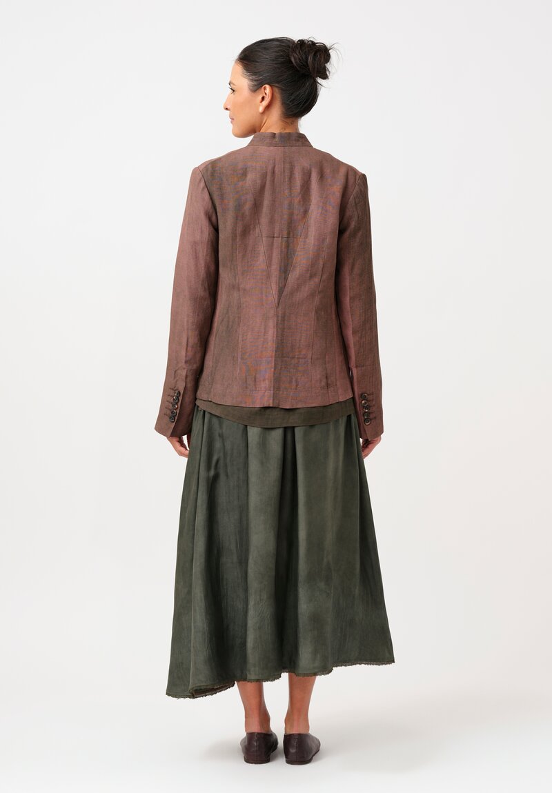 Ziggy Chen Linen Blend Stand Collar Blazer Jacket