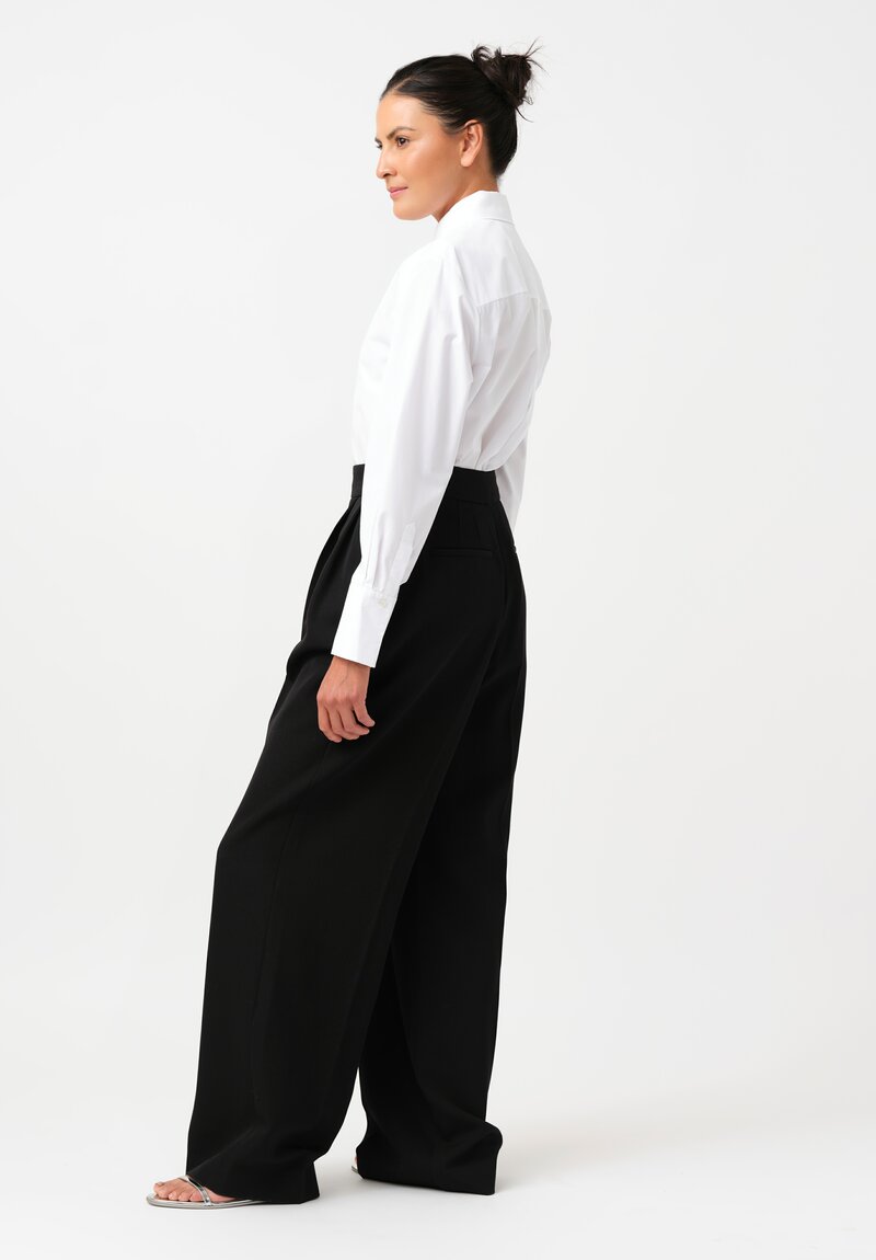 Erdem Cotton Poplin Barbell Pierced Collar Button Down Shirt