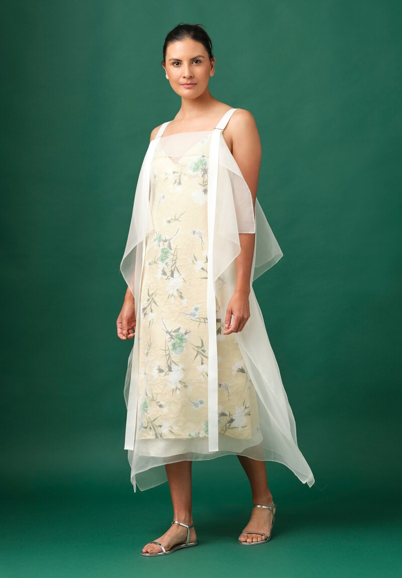 Erdem Satin Twill V-Neck Slip Cocktail Dress with Organza Overlay