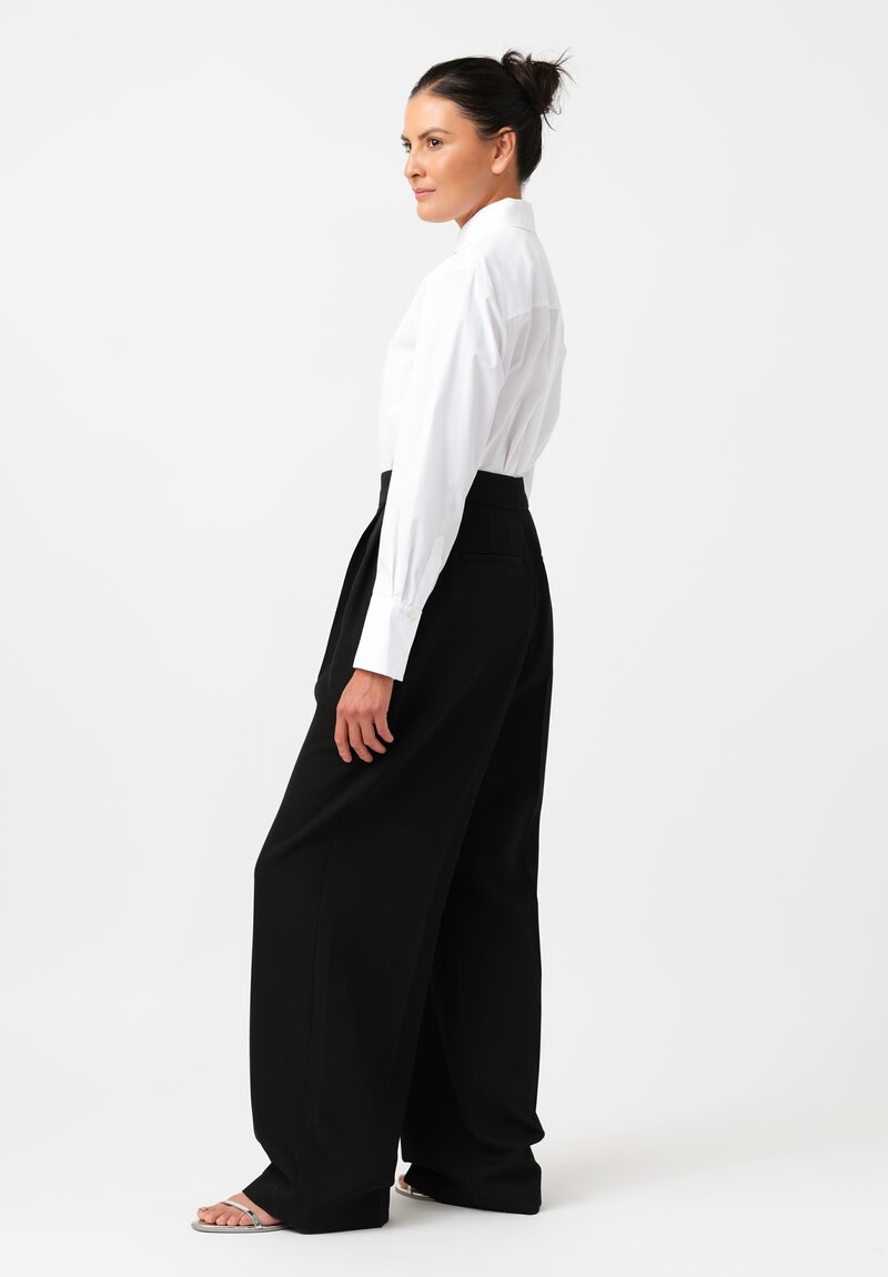 Erdem Virgin Wool Pleated Wide Leg Pants