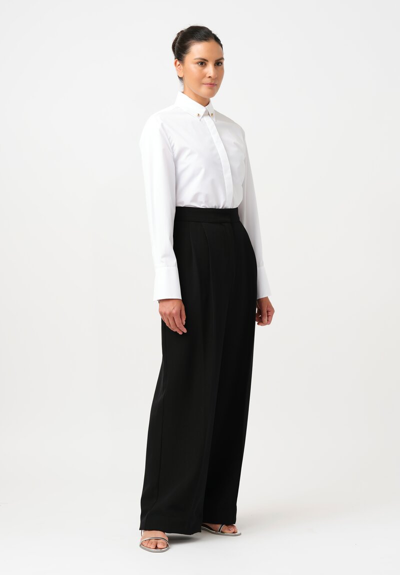 Erdem Virgin Wool Pleated Wide Leg Pants