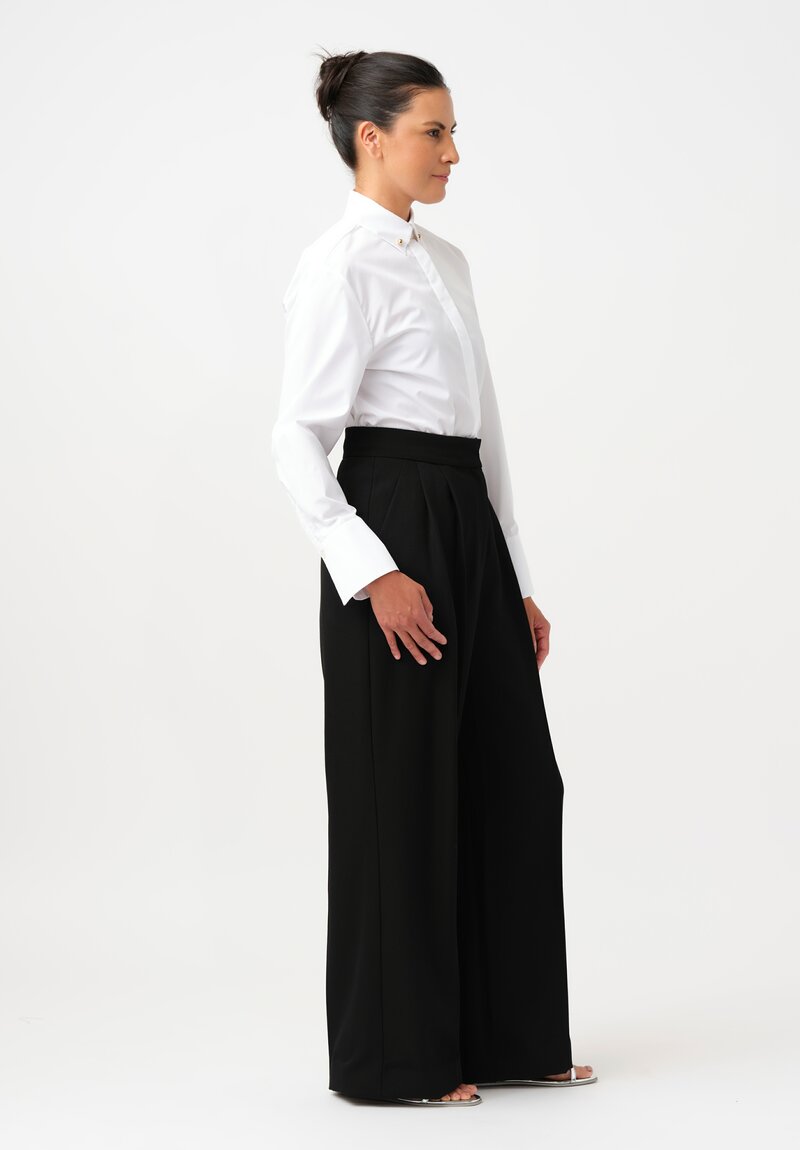 Erdem Virgin Wool Pleated Wide Leg Pants