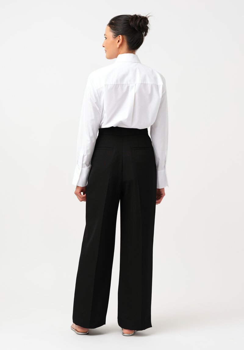 Erdem Virgin Wool Pleated Wide Leg Pants