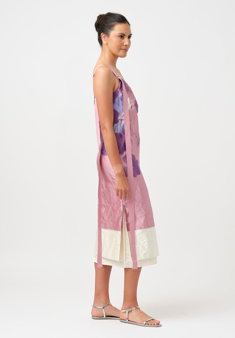 Erdem V-Neck Cocktail Dress in Pink Absrtact Carnation Print