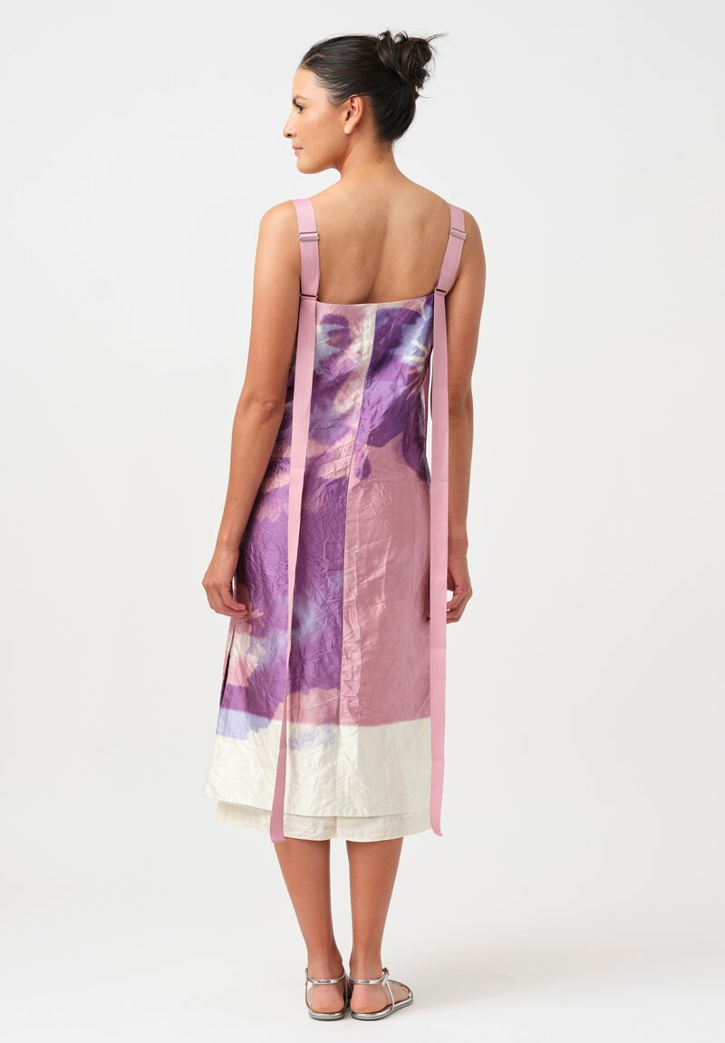 Erdem V-Neck Cocktail Dress in Pink Absrtact Carnation Print
